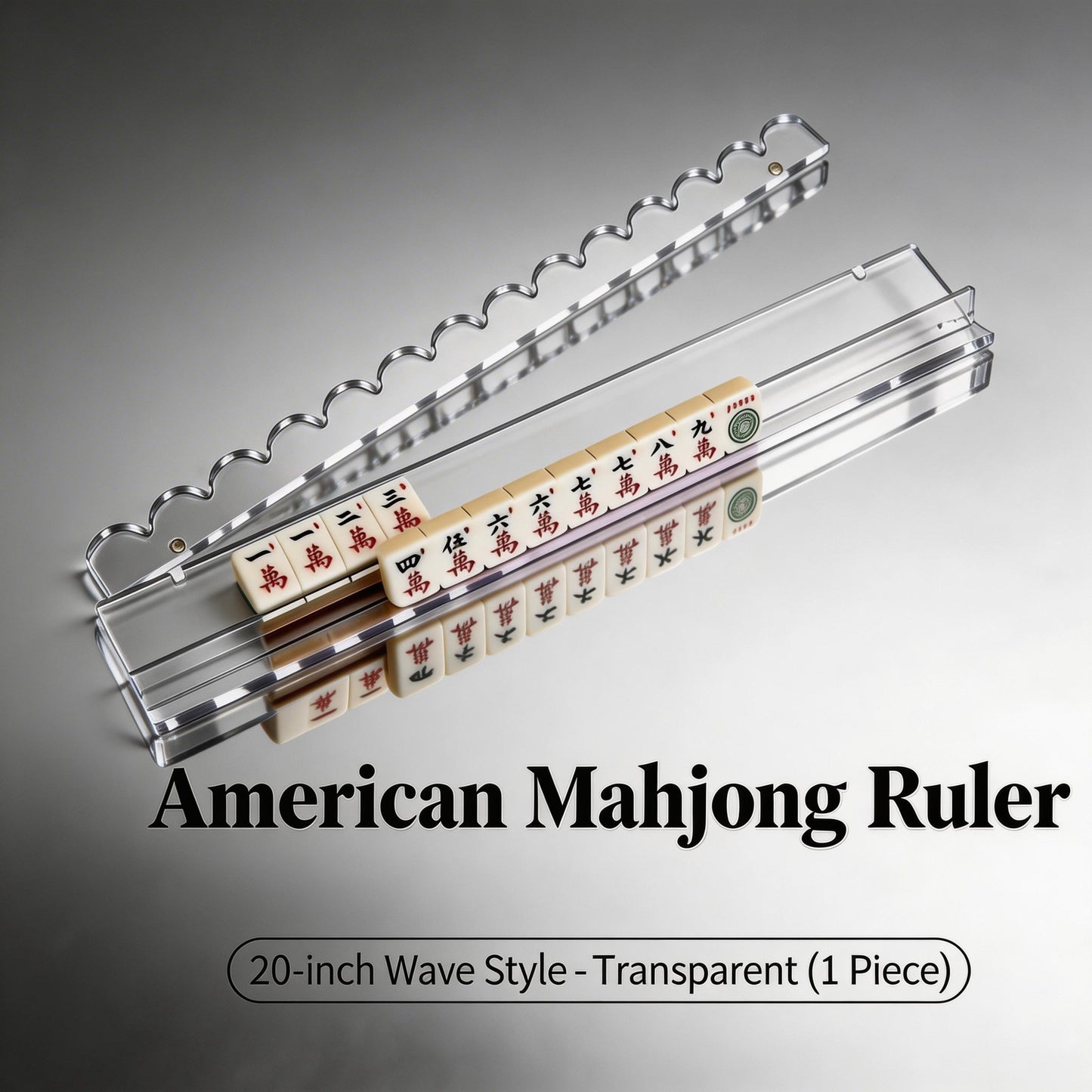 Crystal Clear Scalloped Mahjong Racks with Magnetic Pushers