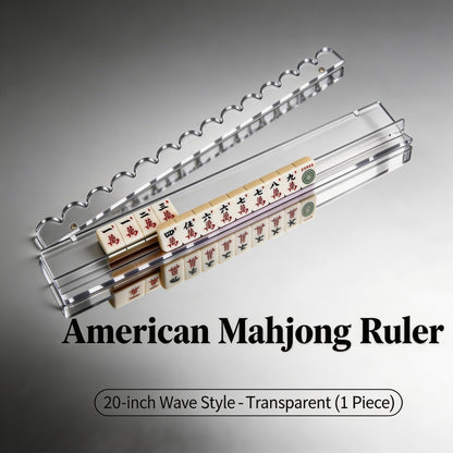 Crystal Clear Scalloped Mahjong Racks with Magnetic Pushers