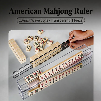 Crystal Clear Scalloped Mahjong Racks with Magnetic Pushers