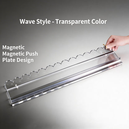 Crystal Clear Scalloped Mahjong Racks with Magnetic Pushers